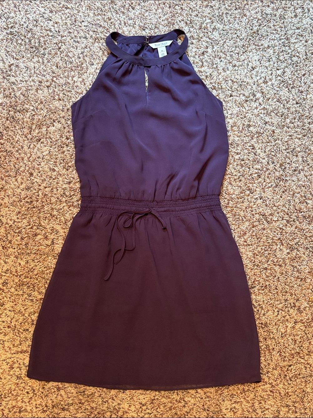 White House Black Market Halter Drawstring Waist Dress